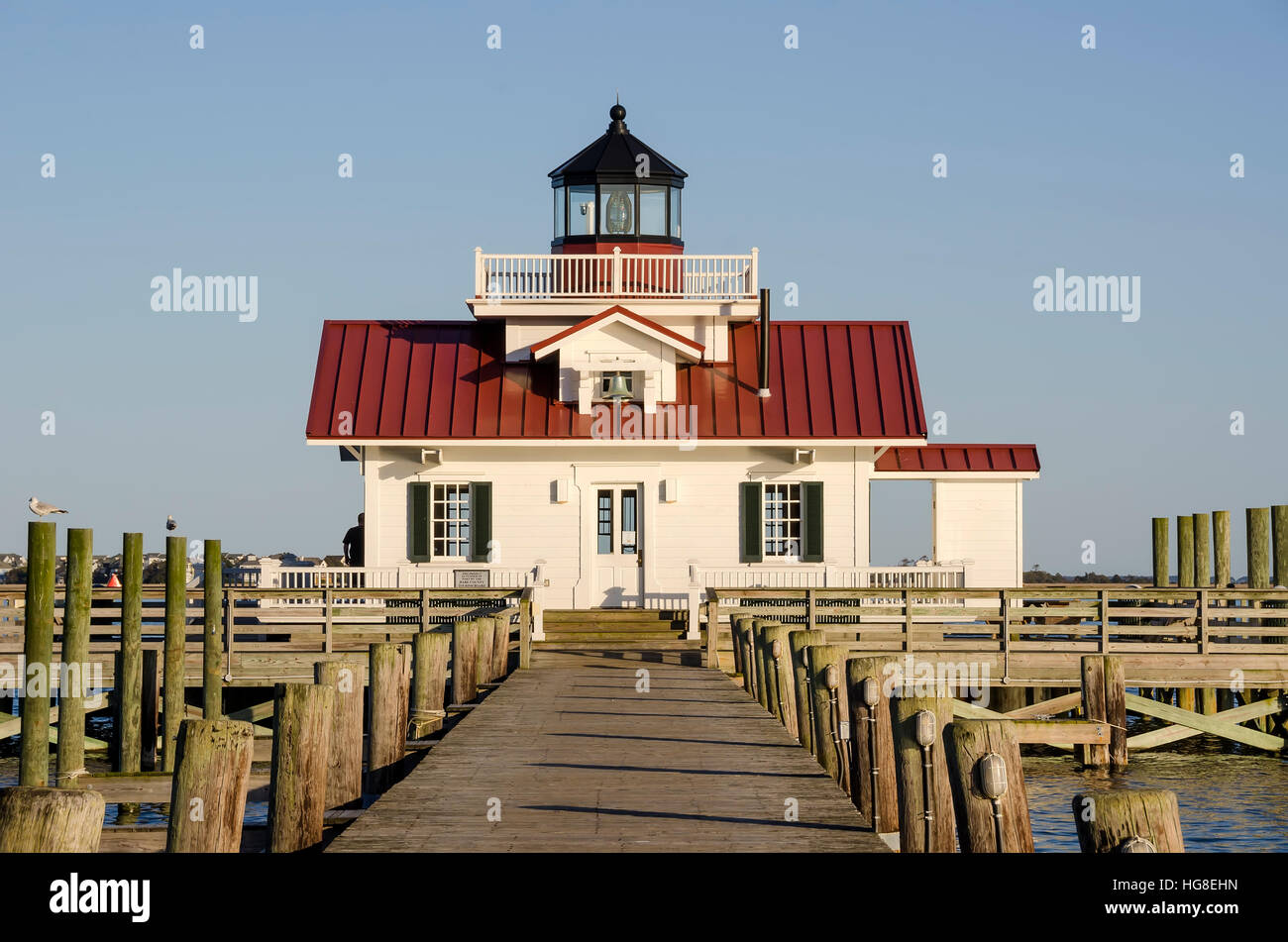 Roanoke marismas Lighthouse Manteo Carolina del Norte Foto de stock