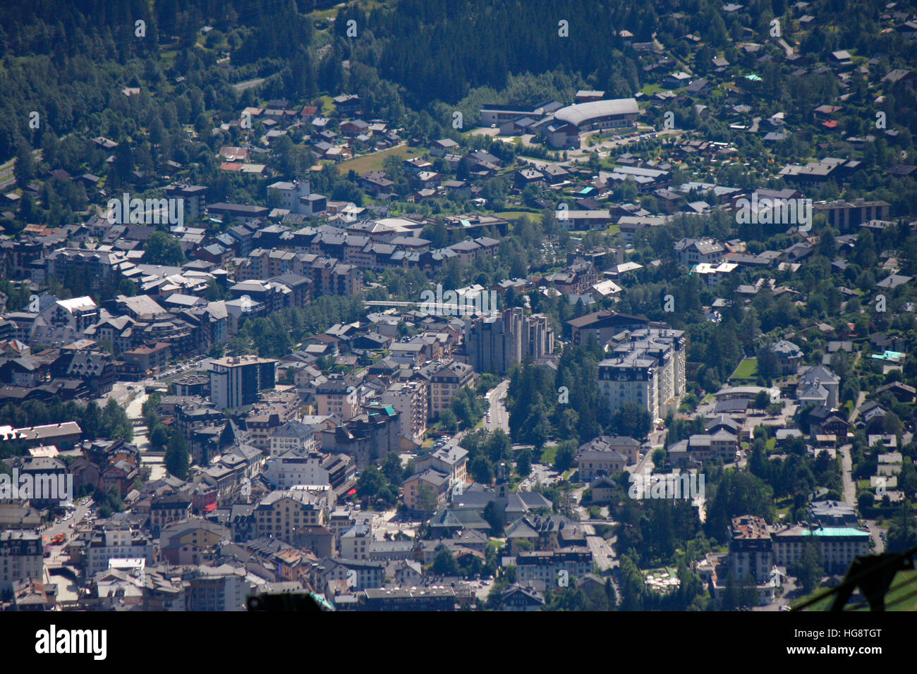 Luftbild: Chamonix, Frankreich. Foto de stock