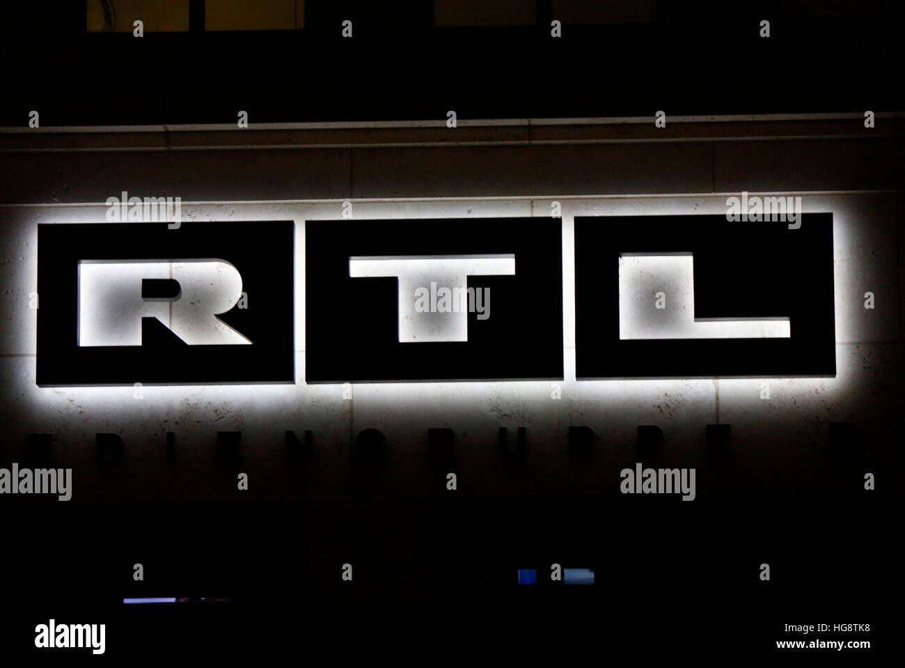 Logo das der Marke 'RTL', de Berlín. Foto de stock