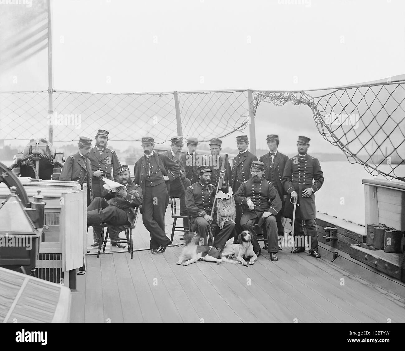Cubierta del USS Monitor en James River, Virginia. Foto de stock
