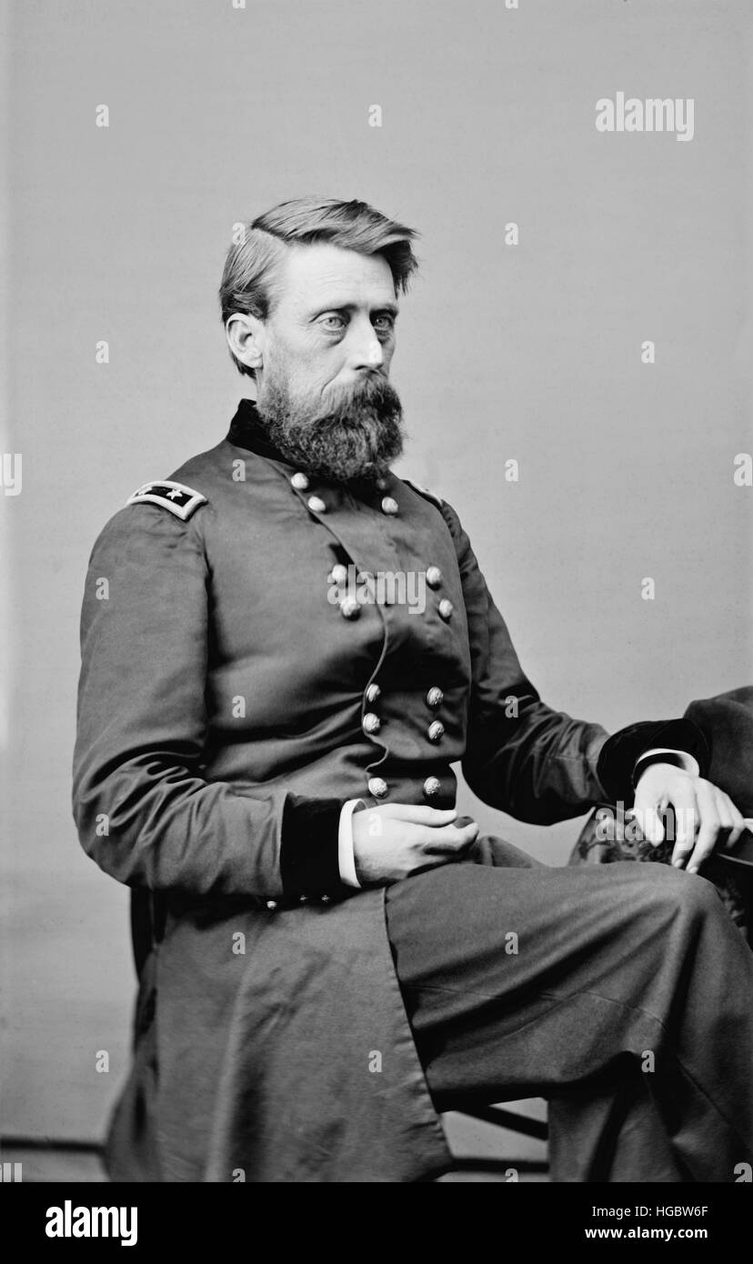 El Mayor General C. Jefferson Davis del Ejército de la Unión, circa 1860. Foto de stock