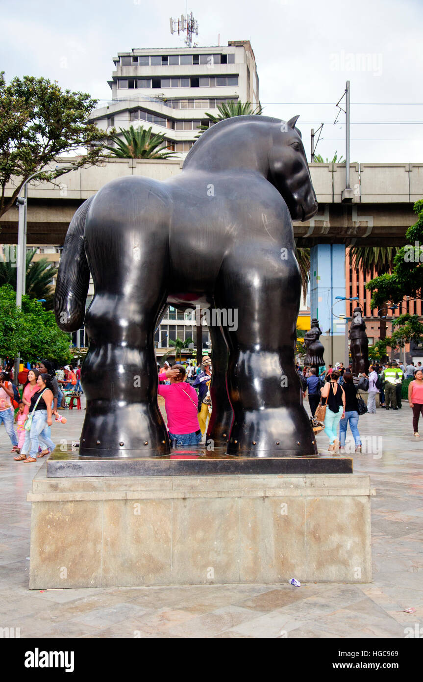 Plaza Botero en Medellín, Colombia Foto de stock