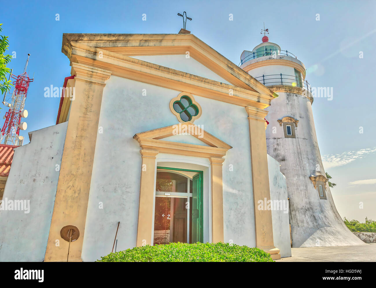 Capilla de Guia y faro Macao Foto de stock