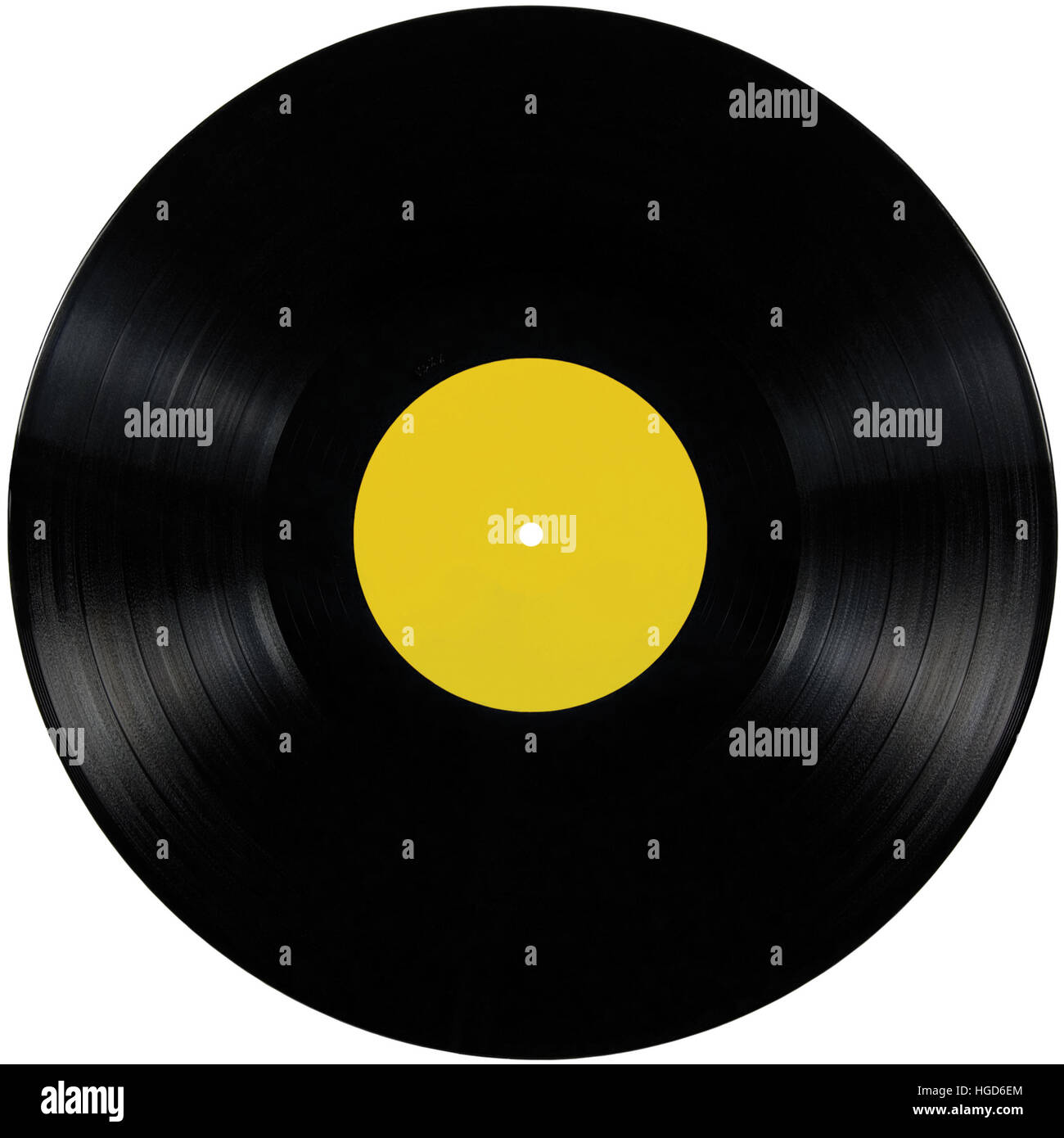aprendiz Monarquía pista Disco de vinilo negro álbum lp disco; aislados de discos long play,  etiqueta en blanco amarillo espacio de copia Fotografía de stock - Alamy