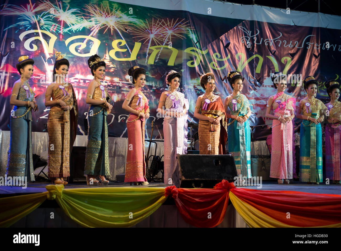 Tailandia, Koh Samui, Festival de Loy Krathong, concurso Noppamas Foto de stock