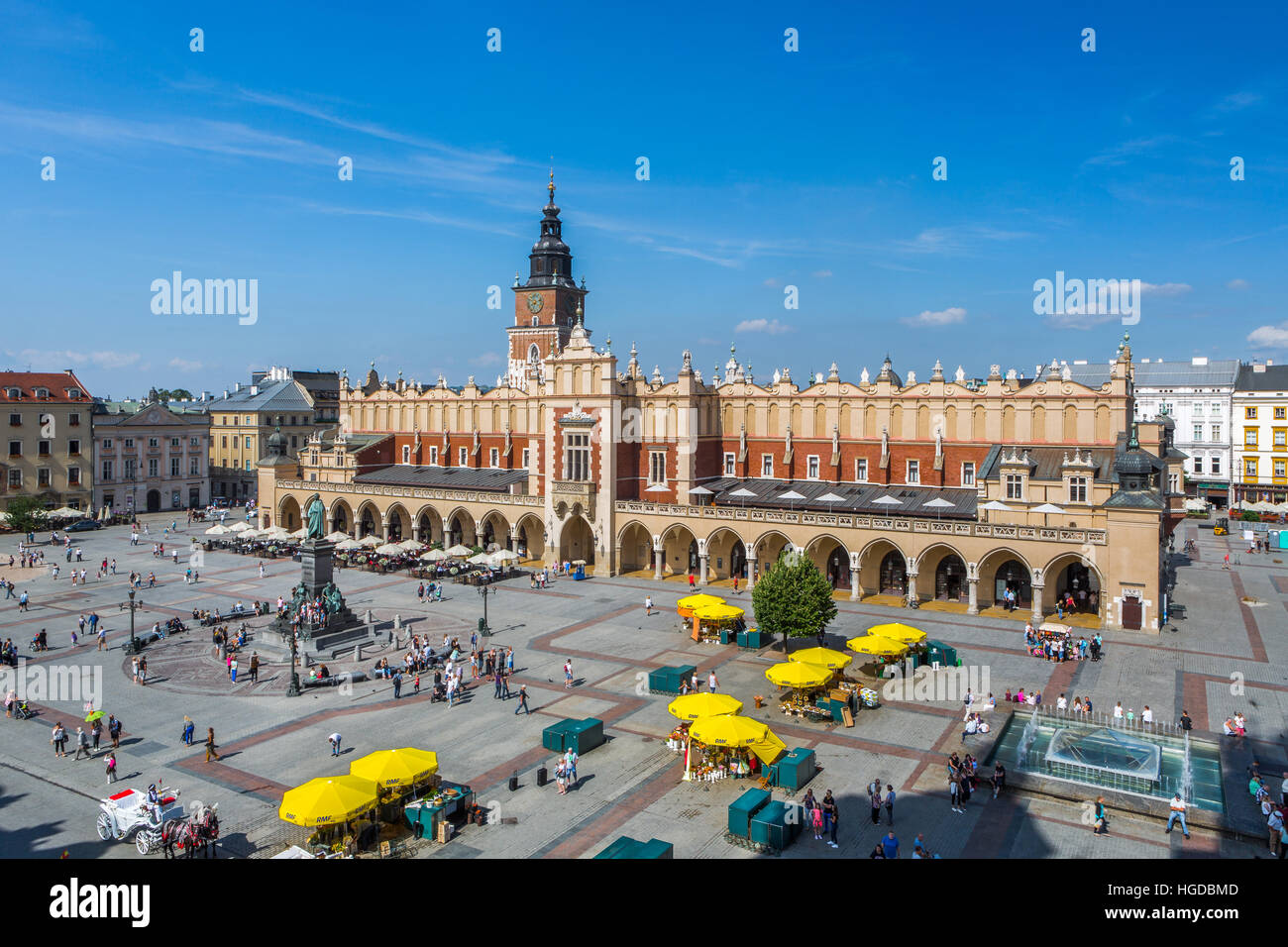 La Plaza del Mercado de Cracovia. Foto de stock