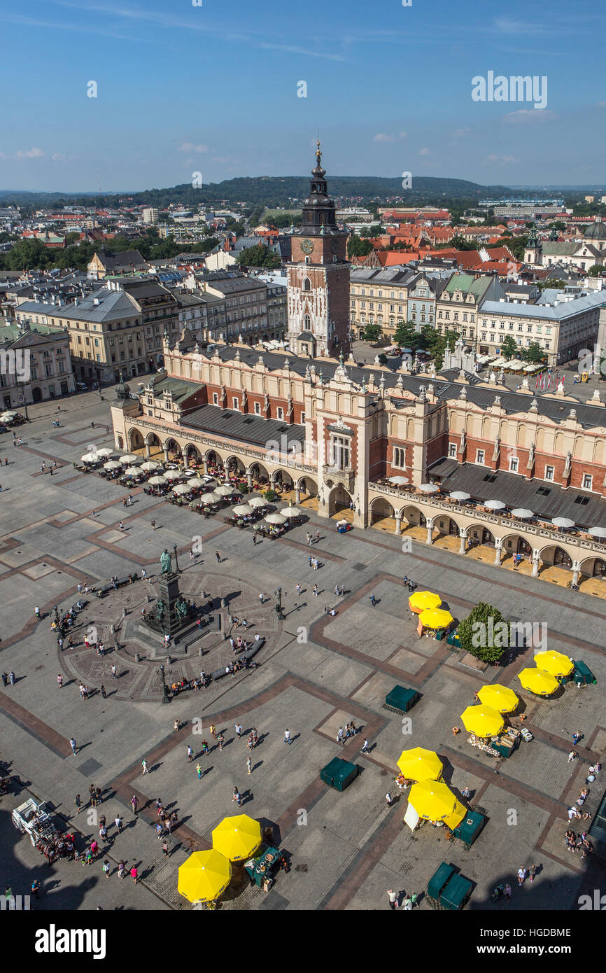 La Plaza del Mercado de Cracovia. Foto de stock