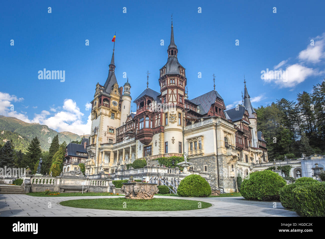 Rumania, Prahova, la ciudad de Sinaia, el castillo de Peles, Foto de stock