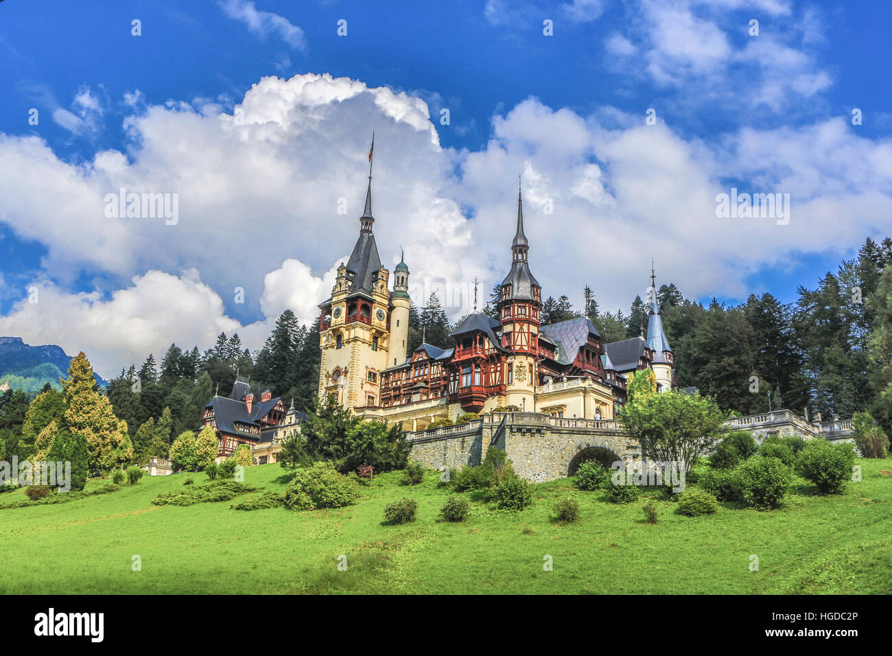 Rumania, Prahova, la ciudad de Sinaia, el castillo de Peles, Foto de stock