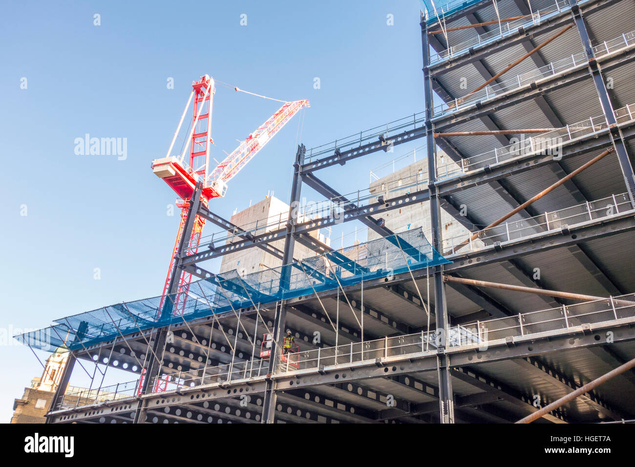 Los trabajos de construcción por Brookfield múltiplex en la nueva sede de Goldman Sachs en la zapata Lane, London, UK Foto de stock