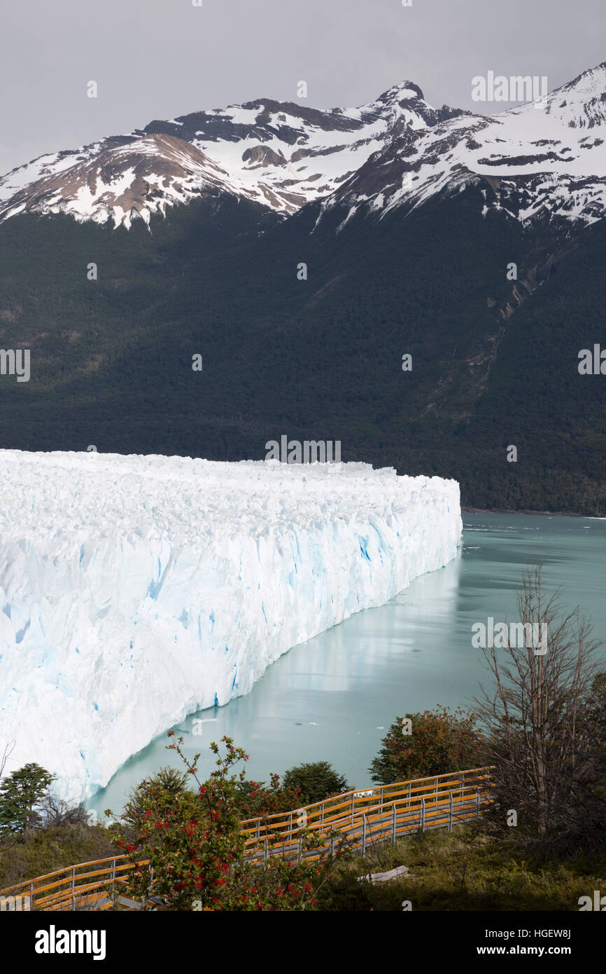 Glaciar Perito Moreno en el Lago Argentino, El Calafate, Parque Nacional Los Glaciares, Patagonia Argentina, Sudamérica Foto de stock
