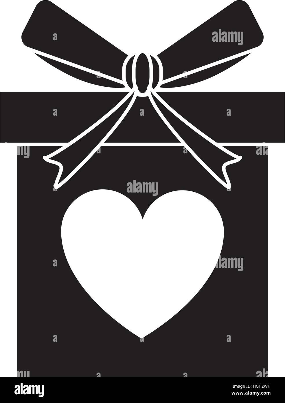 Caja De Regalo De Amor Silueta Bow Envuelto Imagen Vector De Stock Alamy