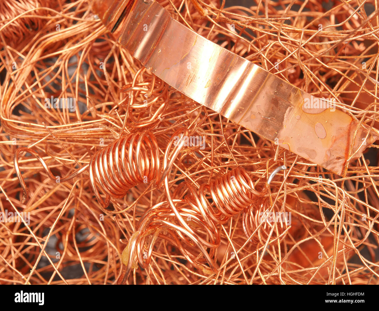 Textura de fondo de cobre, imagen concepto de recuperación Foto de stock