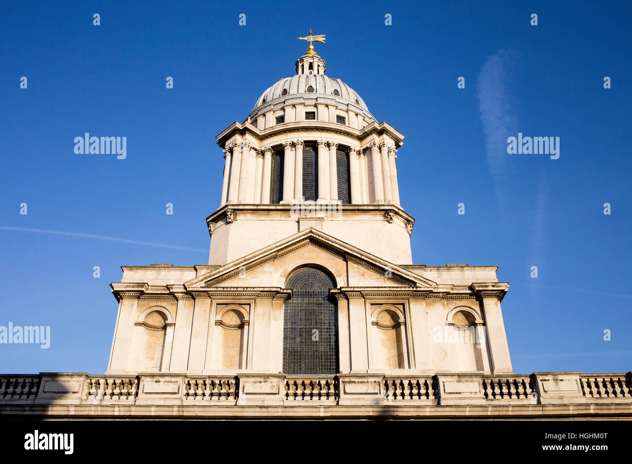 GV imagen de la Universidad de Greenwich, que es el sitio en el Old Royal Naval College, Londres, Reino Unido Foto de stock