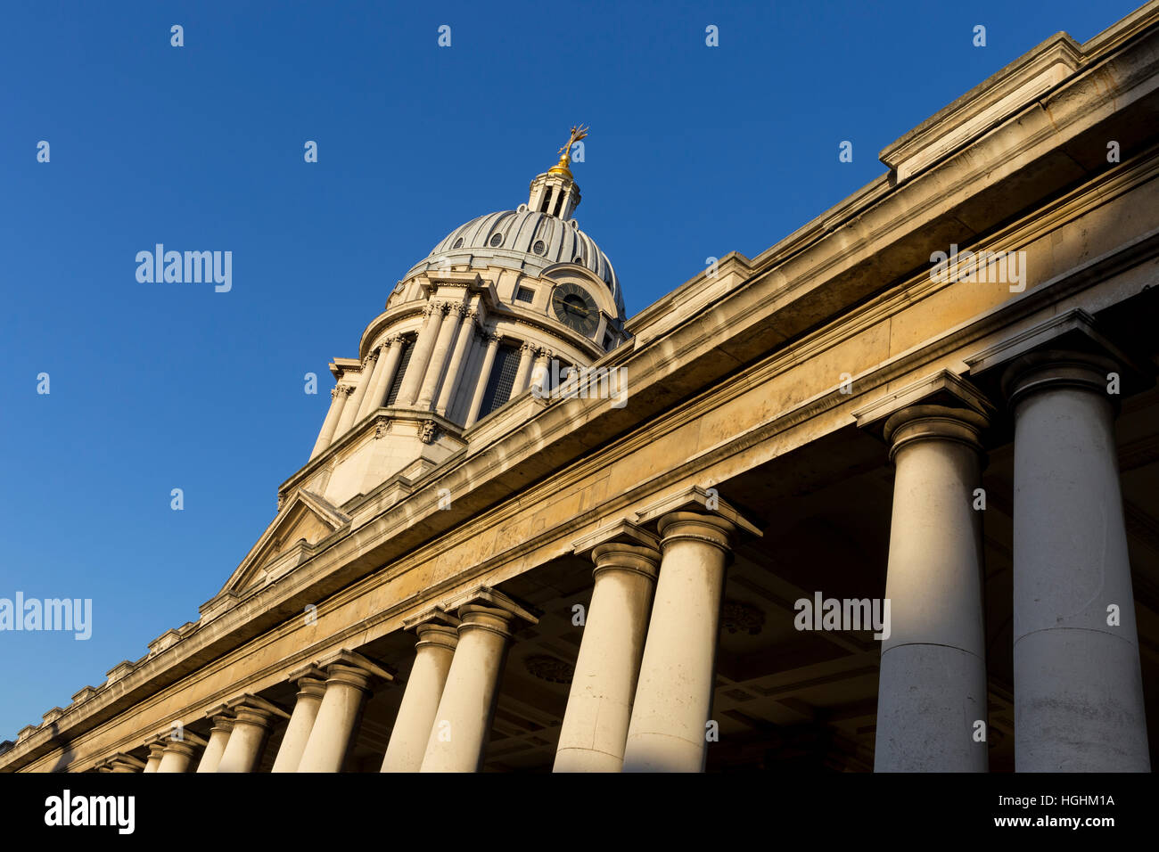 GV imagen de la Universidad de Greenwich, que es el sitio en el Old Royal Naval College, Londres, Reino Unido Foto de stock