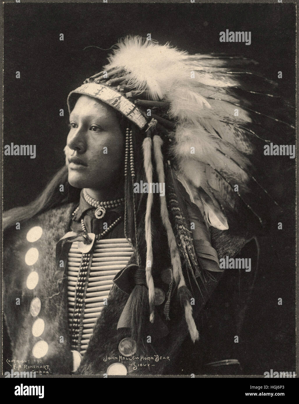 John Hollow Horn Bear, Sioux - 1898 Indian Congress - Foto : Frank A. Rinehart Foto de stock