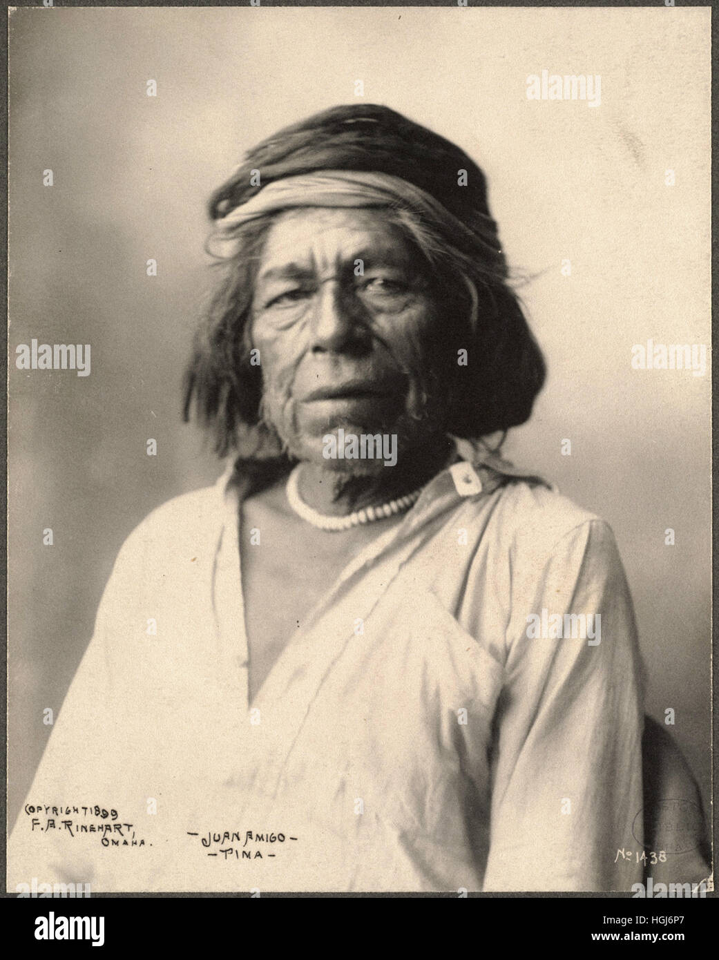 Juan Amigo, Pima - 1898 Indian Congress - Foto : Frank A. Rinehart Foto de stock