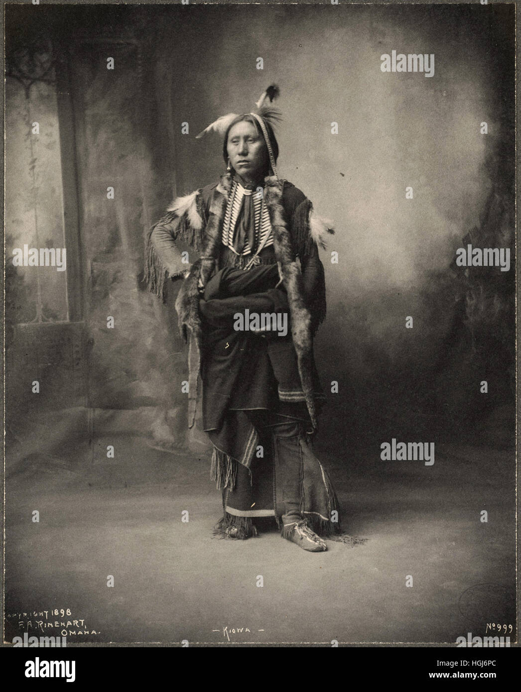 Congreso Indio Kiowa - 1898 - Foto : Frank A. Rinehart Foto de stock
