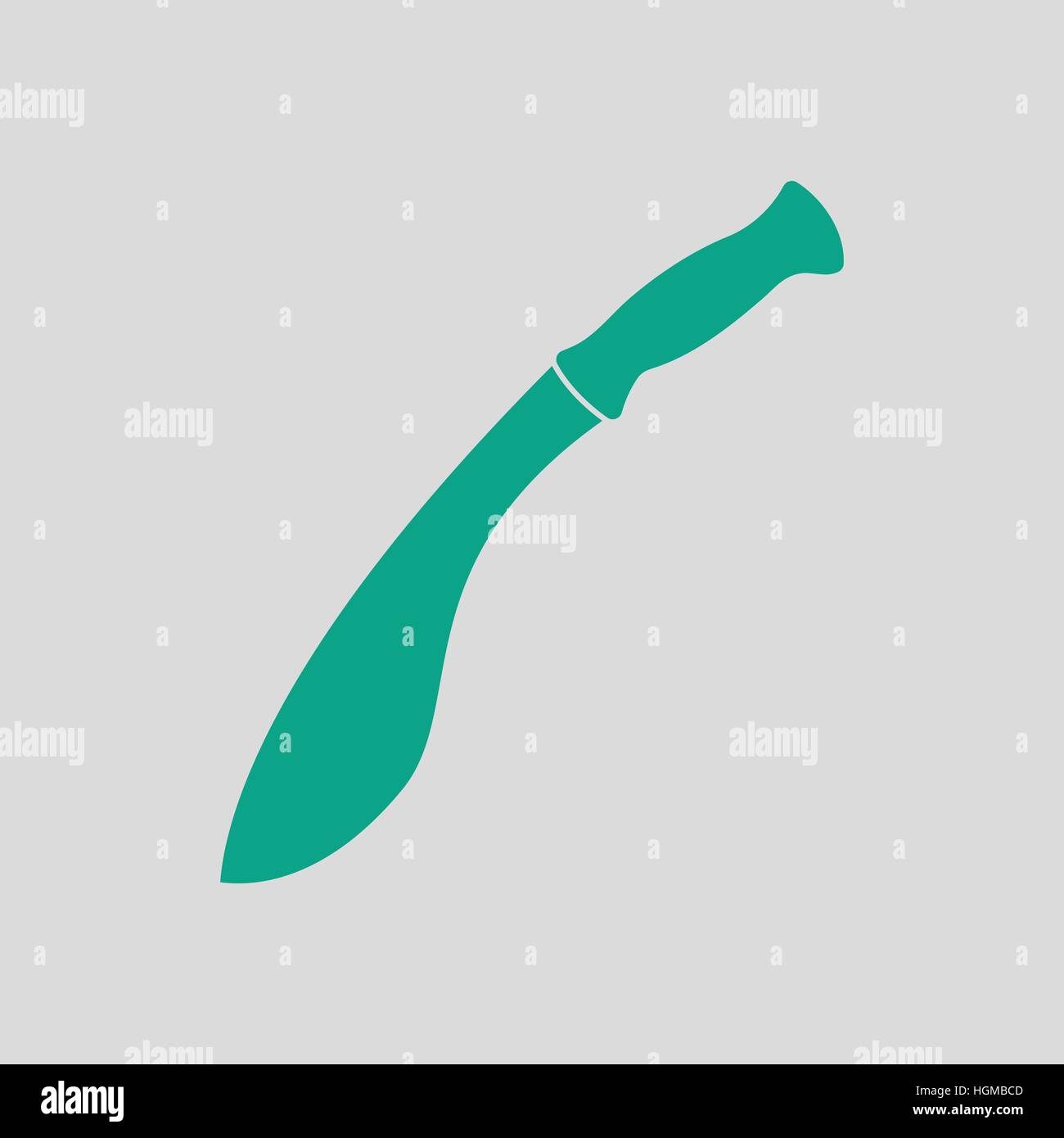 Icono de machete. Fondo gris con verde. Ilustración vectorial. Ilustración del Vector