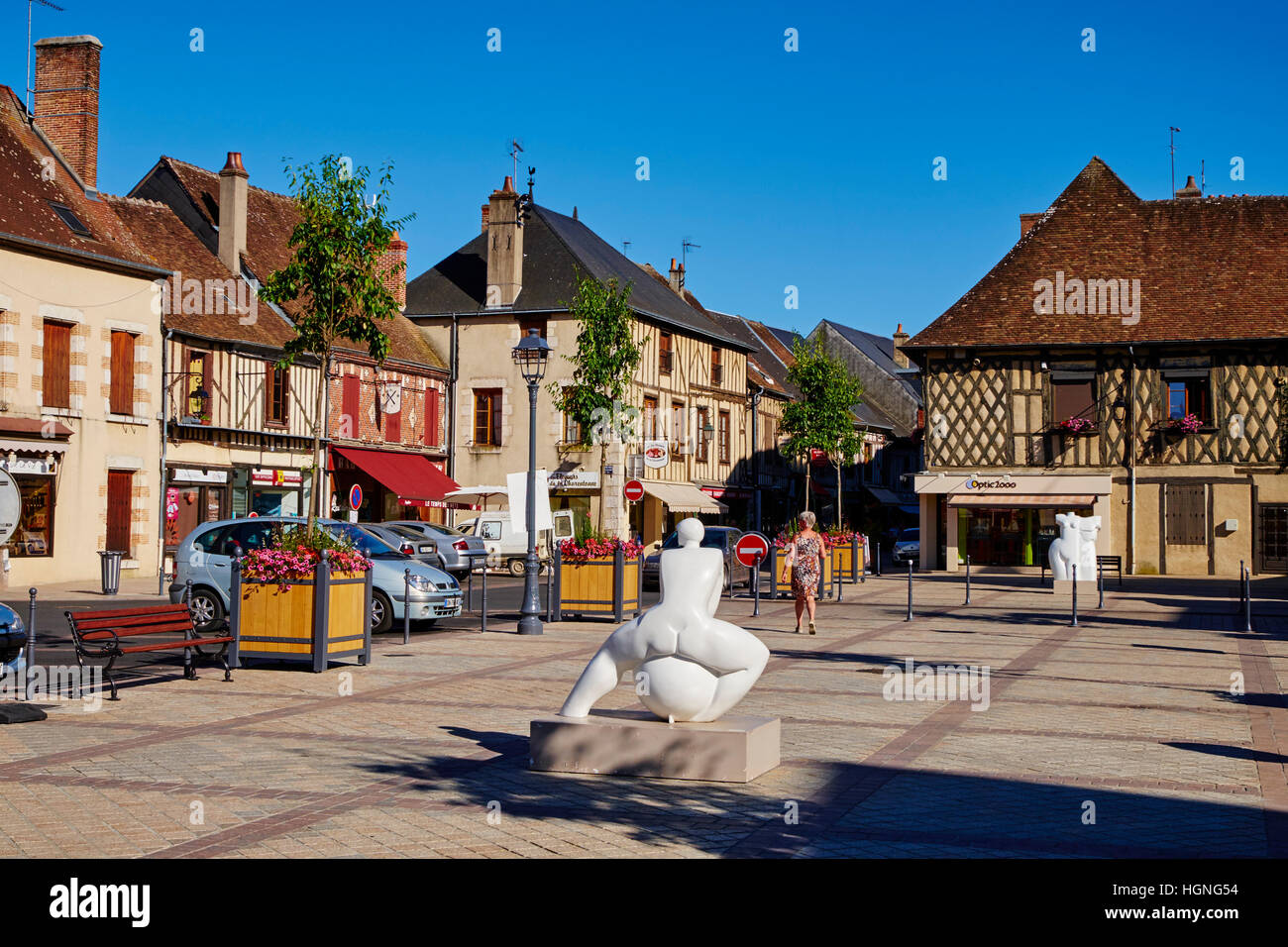 Francia, Cher (18), de Sologne, Aubigny-sur-Nere, la carretera de Jacques Coeur, Ciudad de Stuart Foto de stock