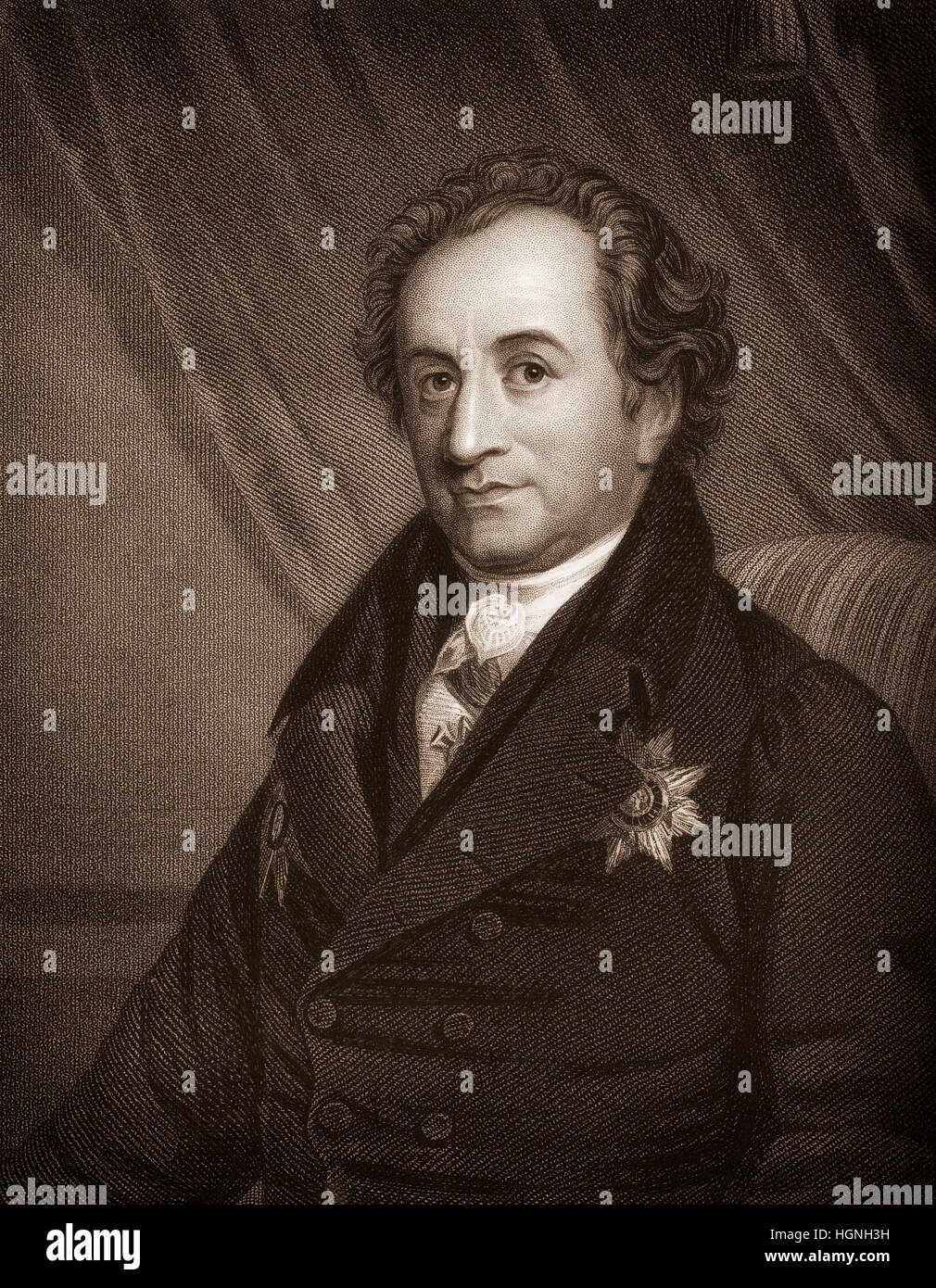 Johann Wolfgang von Goethe, 1749 - 1832, un poeta alemán, Johann Wolfgang von Goethe, 1749 - 1832, ein deutscher Dichter Foto de stock