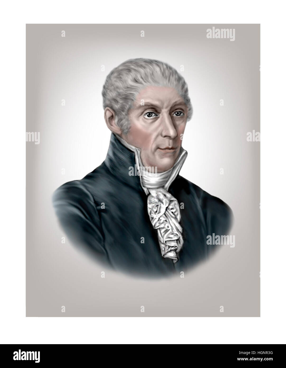 Alessandro Volta, 1745-1827, físico, químico Foto de stock