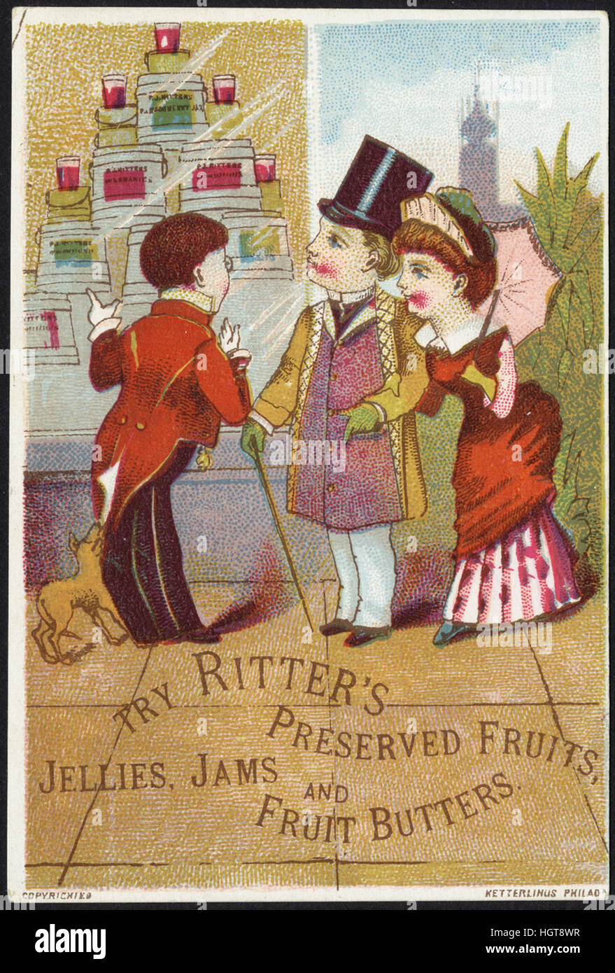 Intente Ritter de conservas de frutas, jaleas, mermeladas y frutas butters [frontal] - Tarjeta de comercio de alimentos Foto de stock