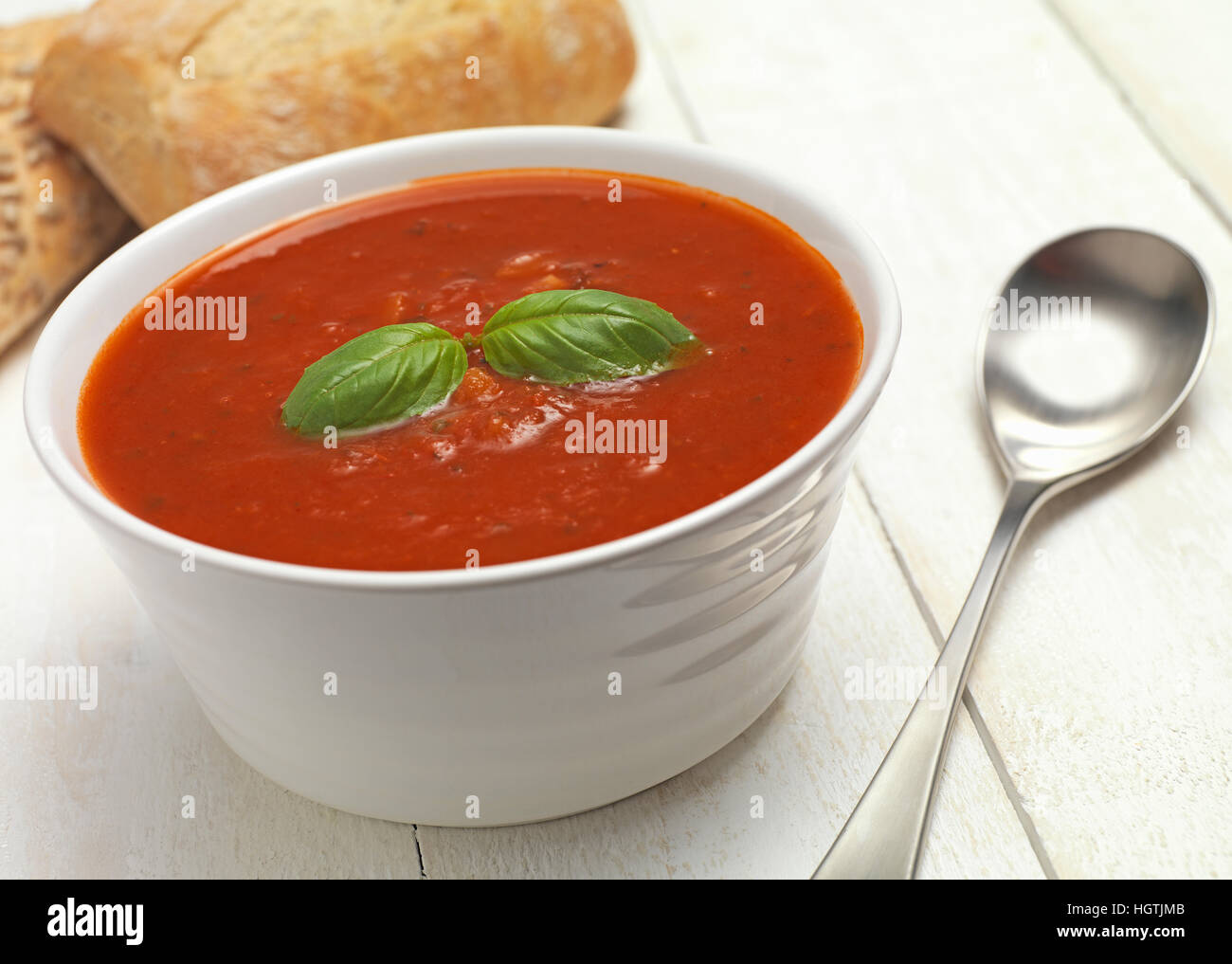 Sopa de tomate de mesa Foto de stock