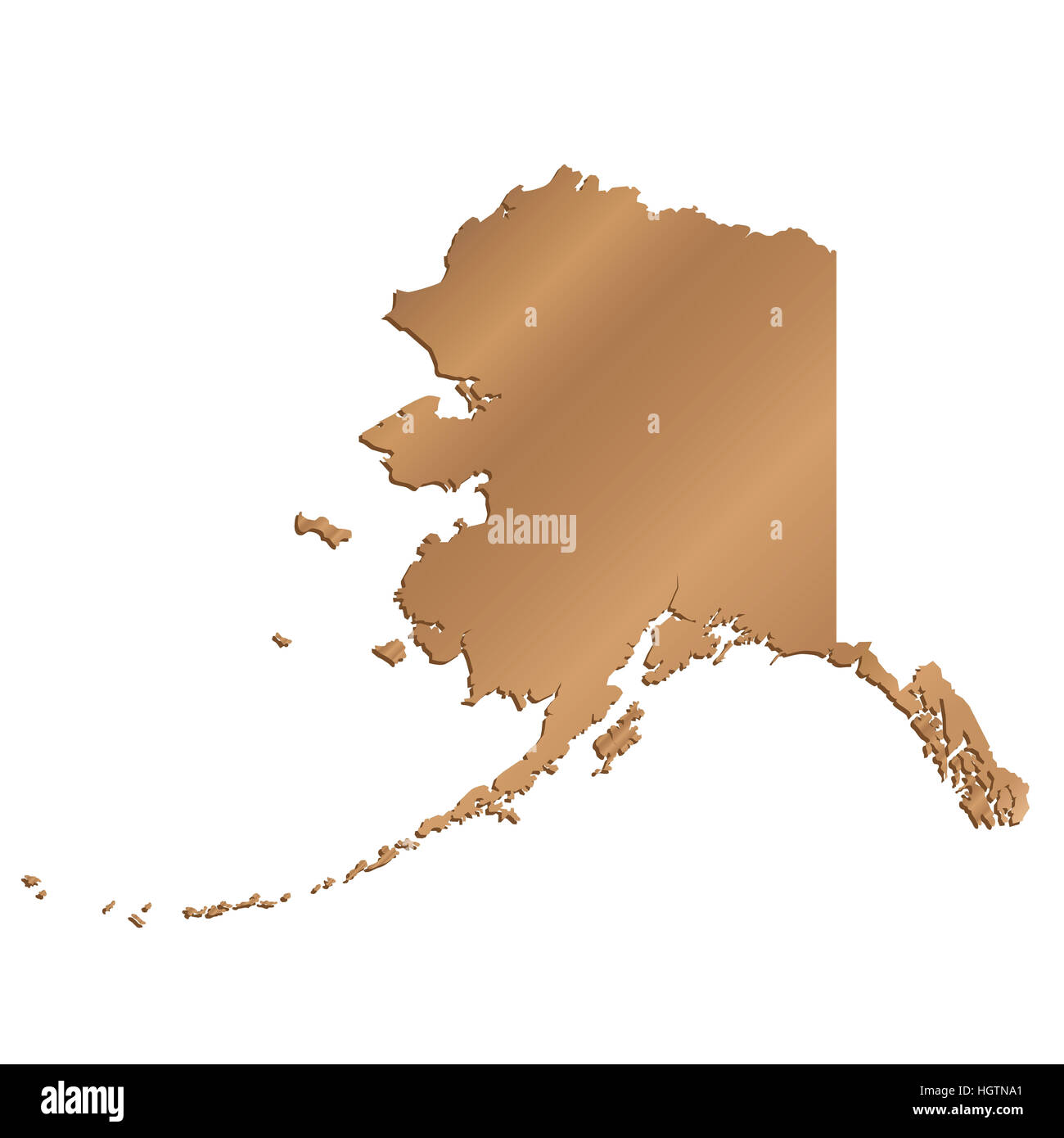 3D Alaska (Estados Unidos) La Perla Mapa de esquema con sombra Fotografía  de stock - Alamy