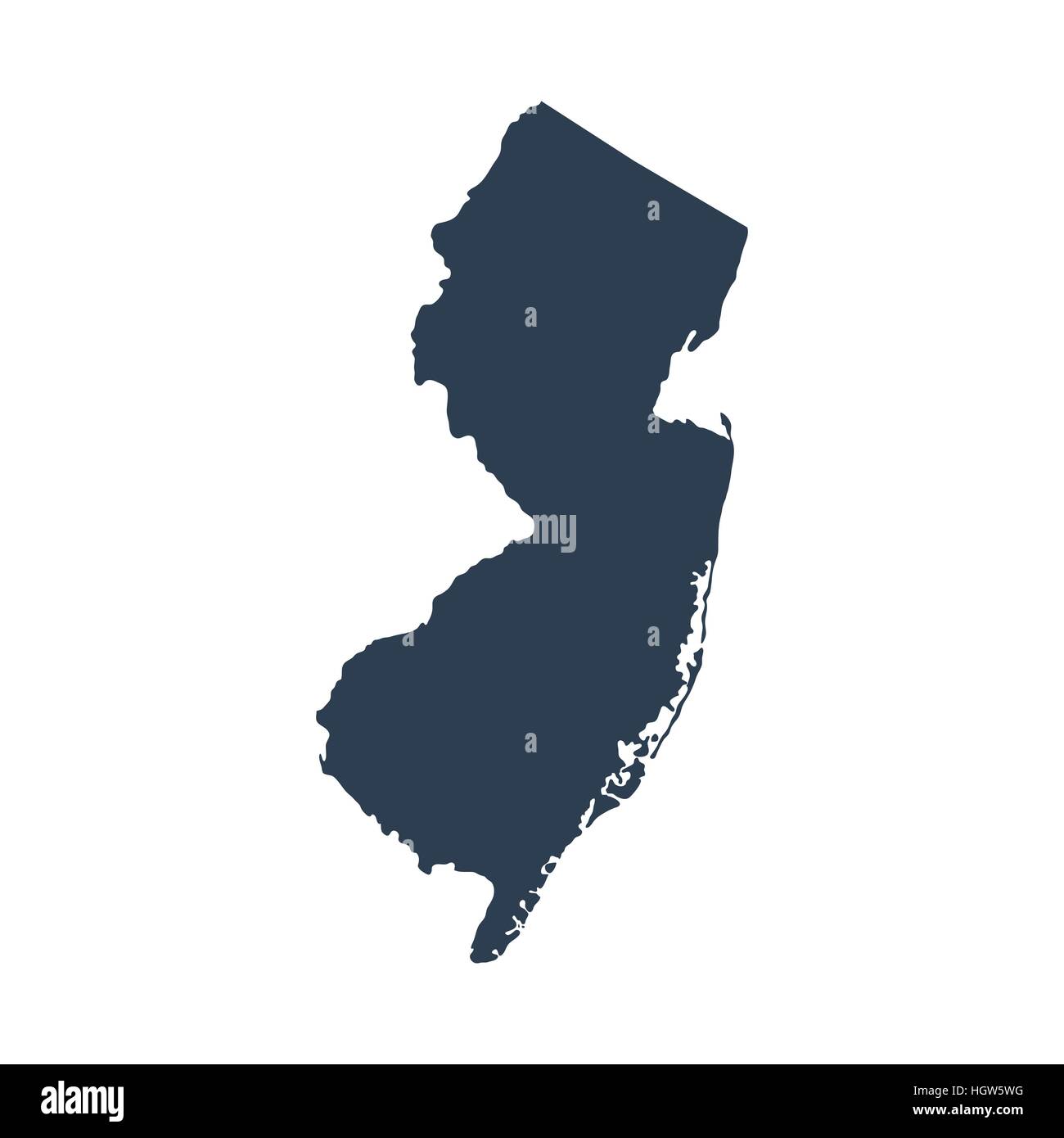 Mapa de los EE.UU. el estado de New Jersey Ilustración del Vector