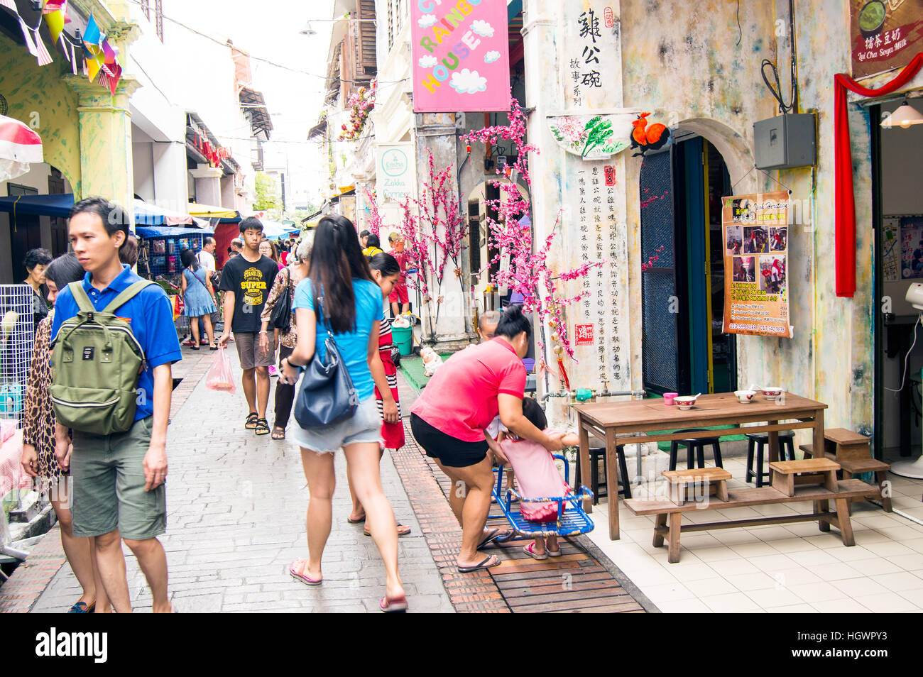 Para compras de artesanías, concubina Lane, Old Town, Ipoh, Perak, Malasia Foto de stock