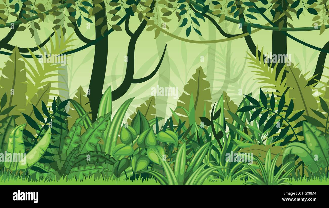 Selva tropical de dibujos animados Imágenes vectoriales de stock - Alamy