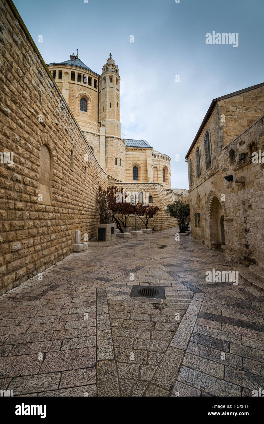 Sión Iglesia, Dormición Abadía en el Monte Sión en Jerusalén, Israel, Asia Foto de stock