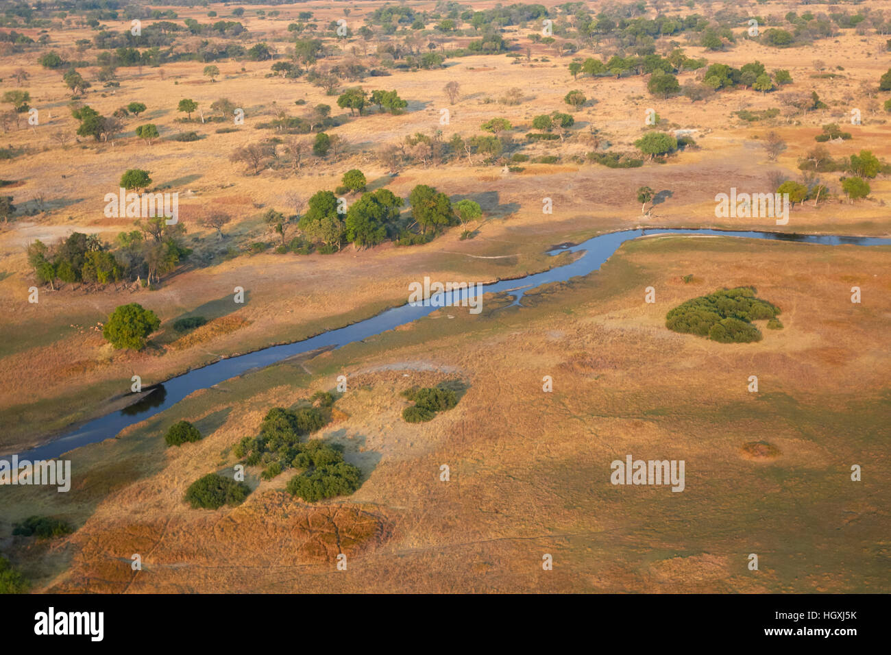 El Delta del Okavango en la temporada seca, Botswana Foto de stock