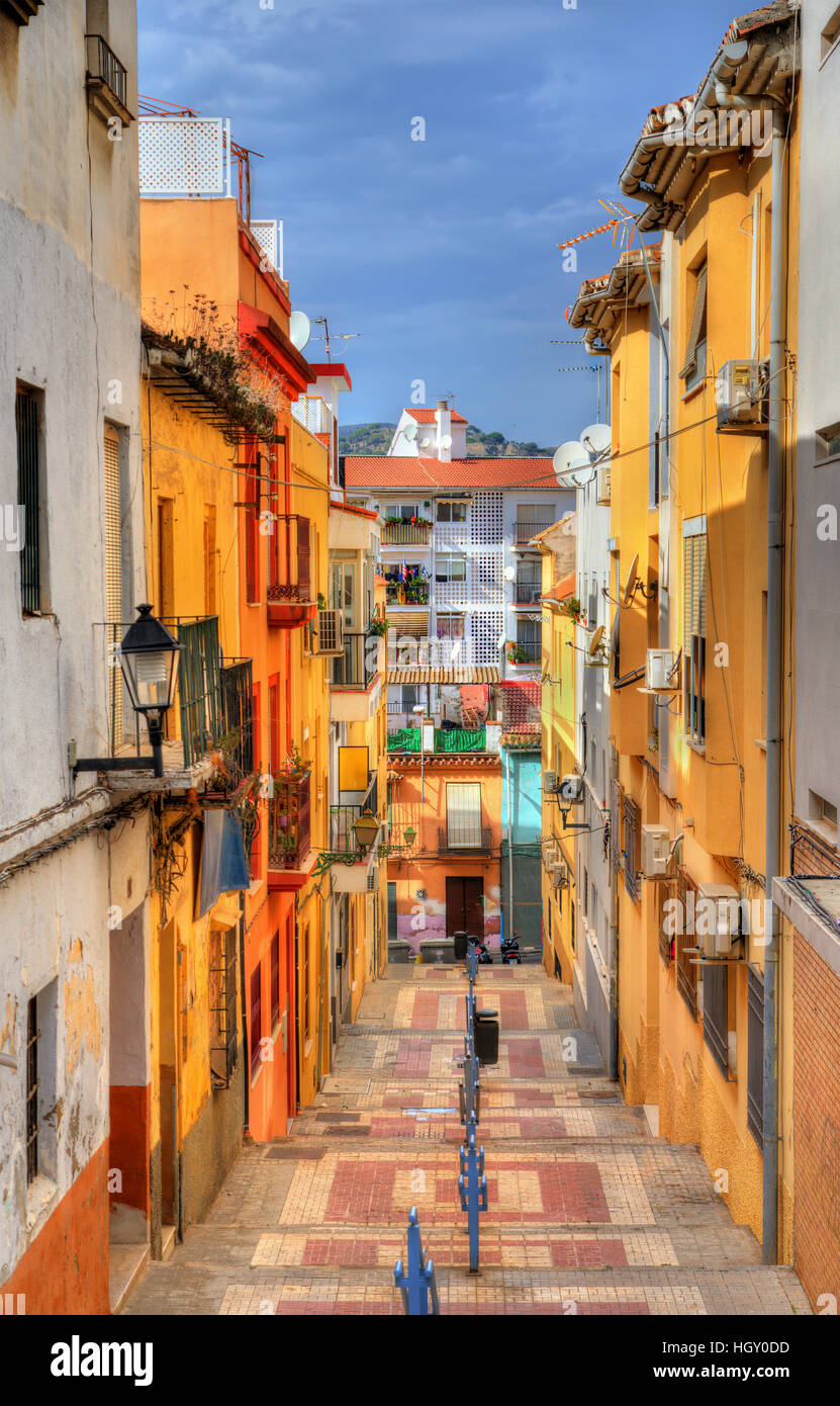 Street, en el centro histórico de Málaga - España Foto de stock
