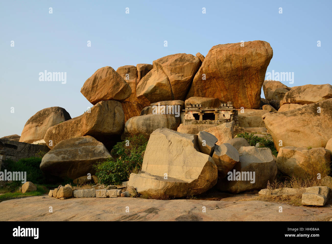 Los templos y ruinas de Hampi Foto de stock