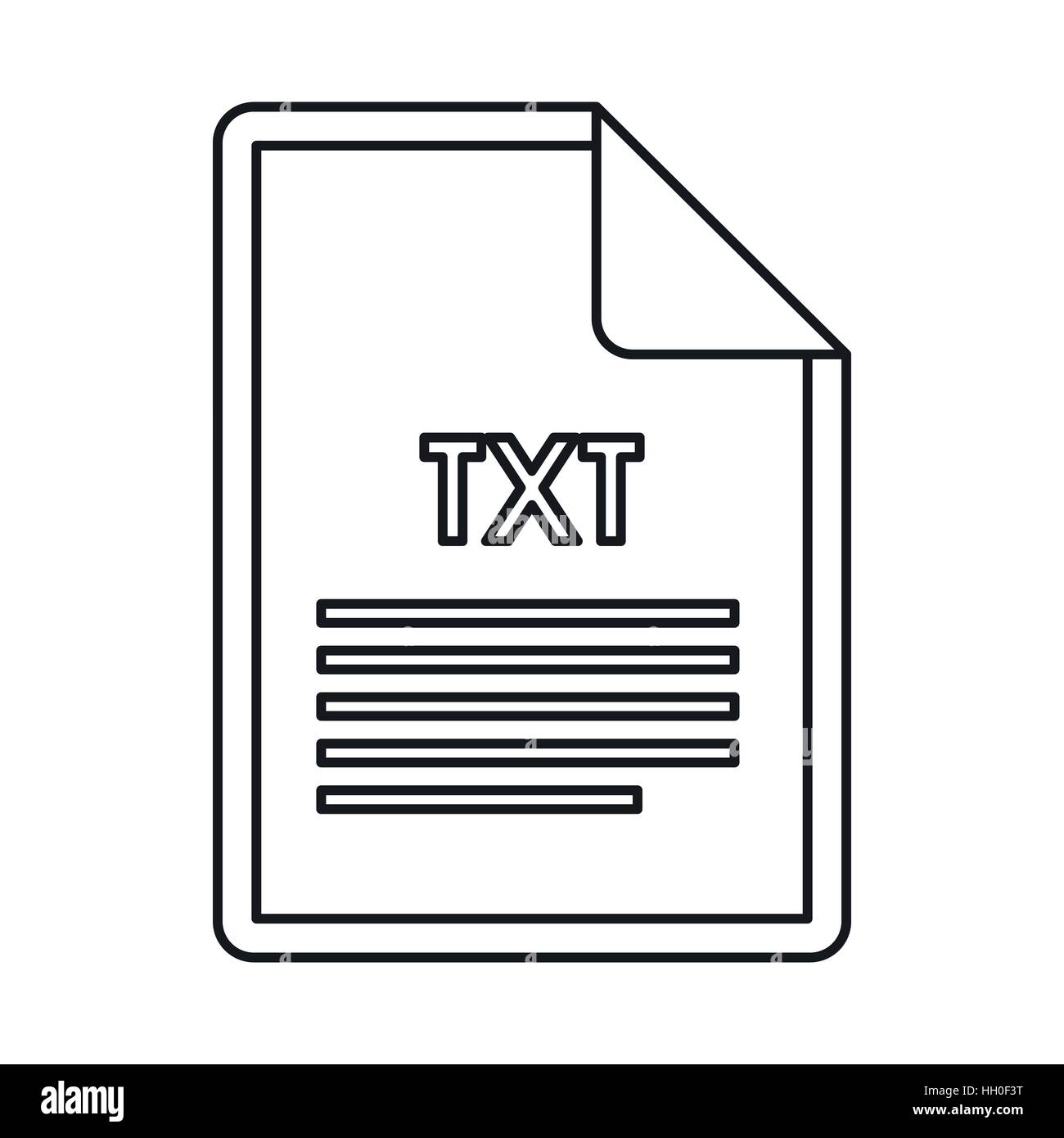 Icono de formato de archivo TXT, el estilo de esquema Imagen Vector de  stock - Alamy