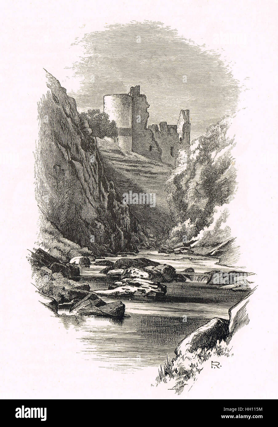 Castillo de Boyne, aberdeenshire, Escocia en el siglo XIX Foto de stock