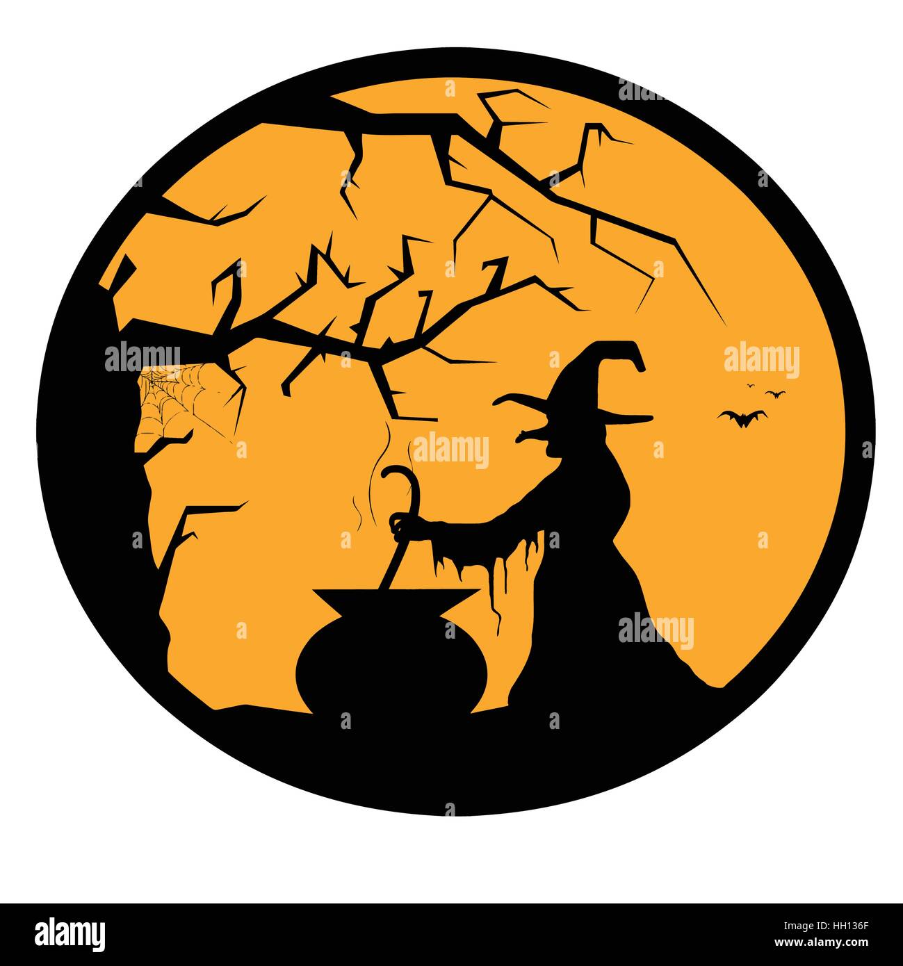 Botón de Bruja de Halloween Ilustración del Vector
