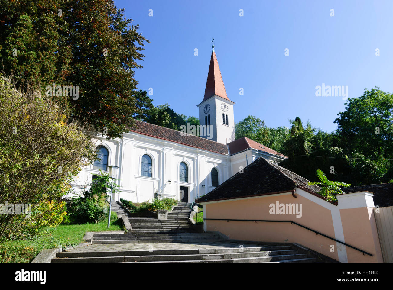 Soy Königsbrunn Wagram: iglesia, Weinviertel, Niederösterreich, Baja Austria, Austria Foto de stock