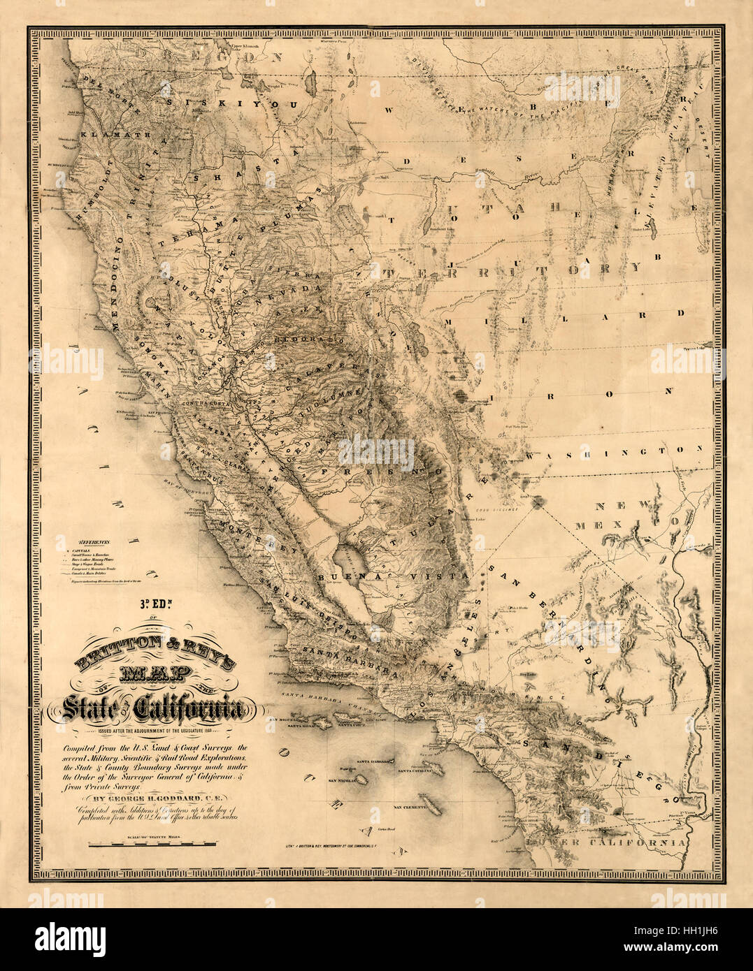Mapa de California 1720 Foto de stock