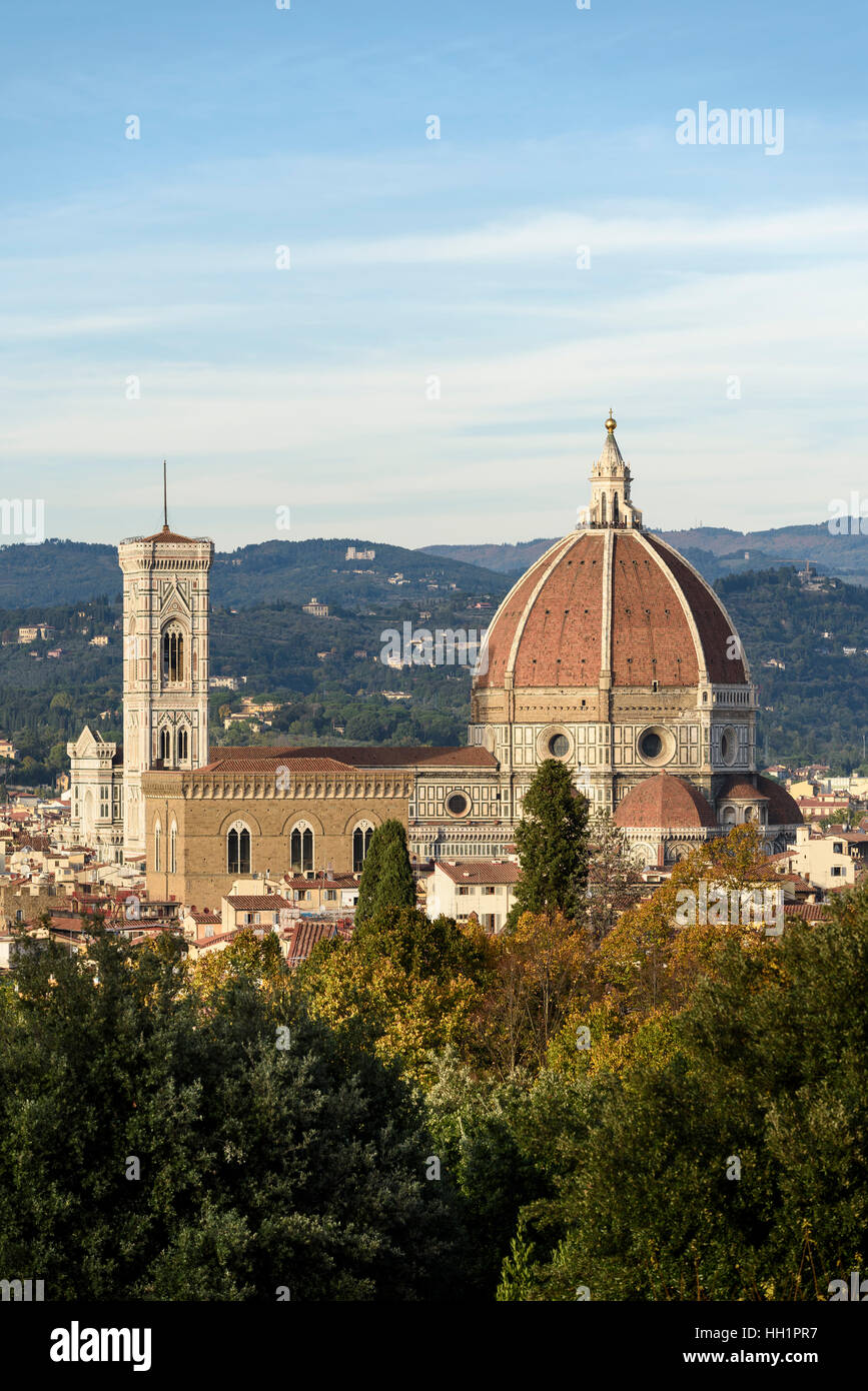 Florencia. Italia. Vista de la Catedral, la Basílica di Santa Maria del Fiore. Foto de stock