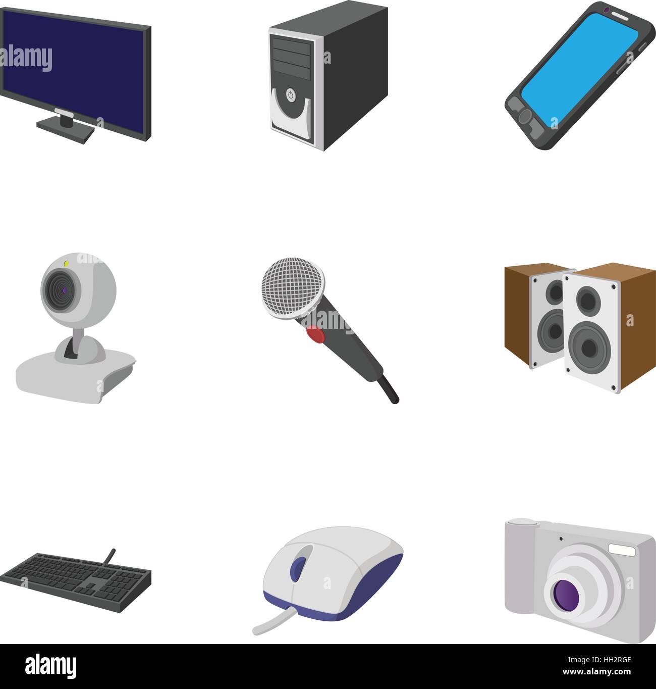 Los iconos de los dispositivos electrónicos, el estilo de dibujos animados  Imagen Vector de stock - Alamy