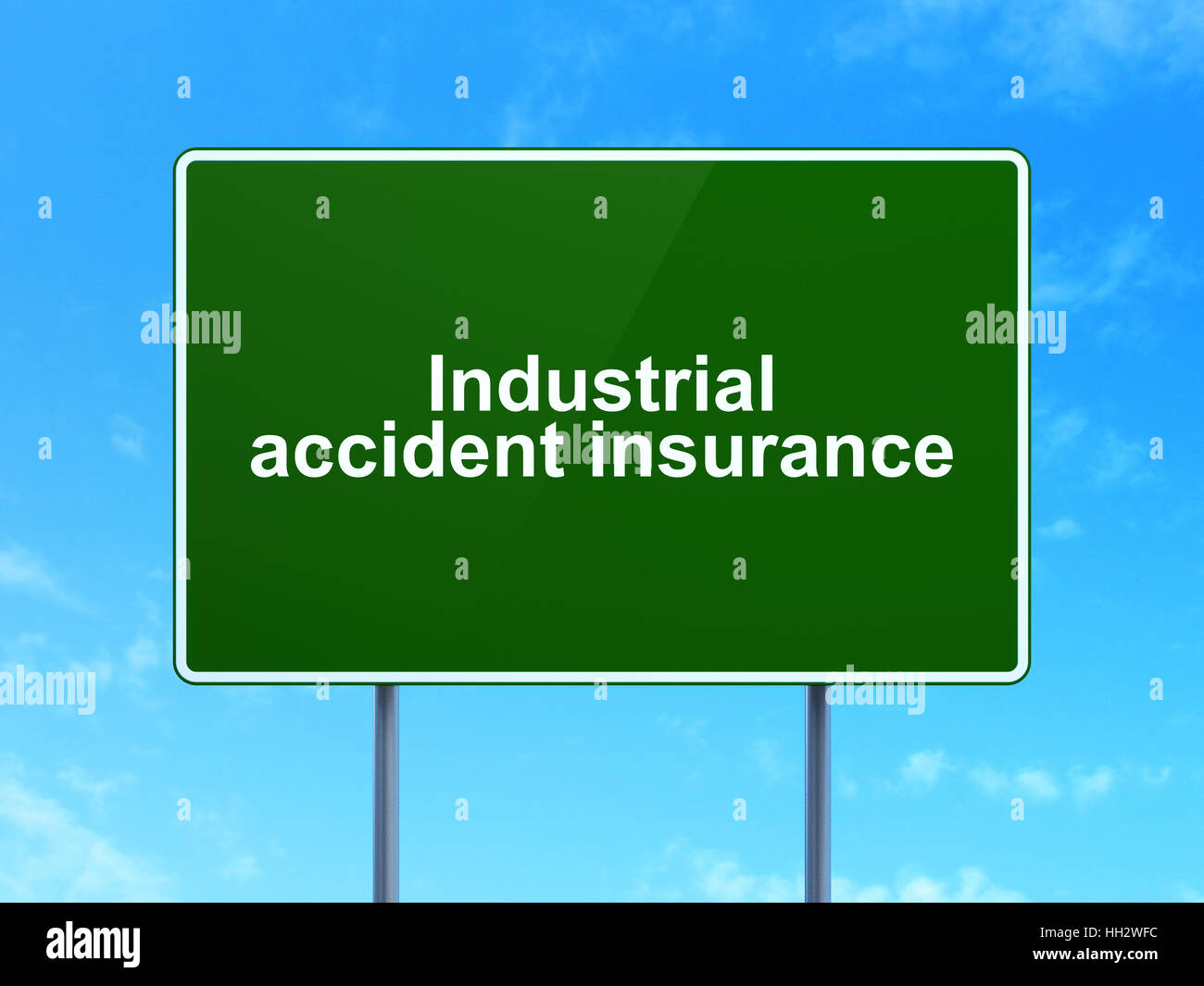 Concepto de Seguros: Seguro de accidentes industriales en cartel antecedentes Foto de stock