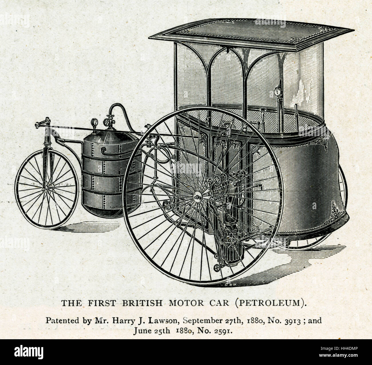 Primer automóvil británico 1880 Foto de stock