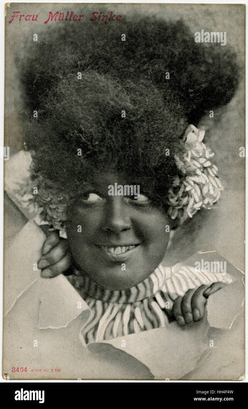 Ejecutante de Cabaret Alemán en un papel como una dama africana Foto de stock