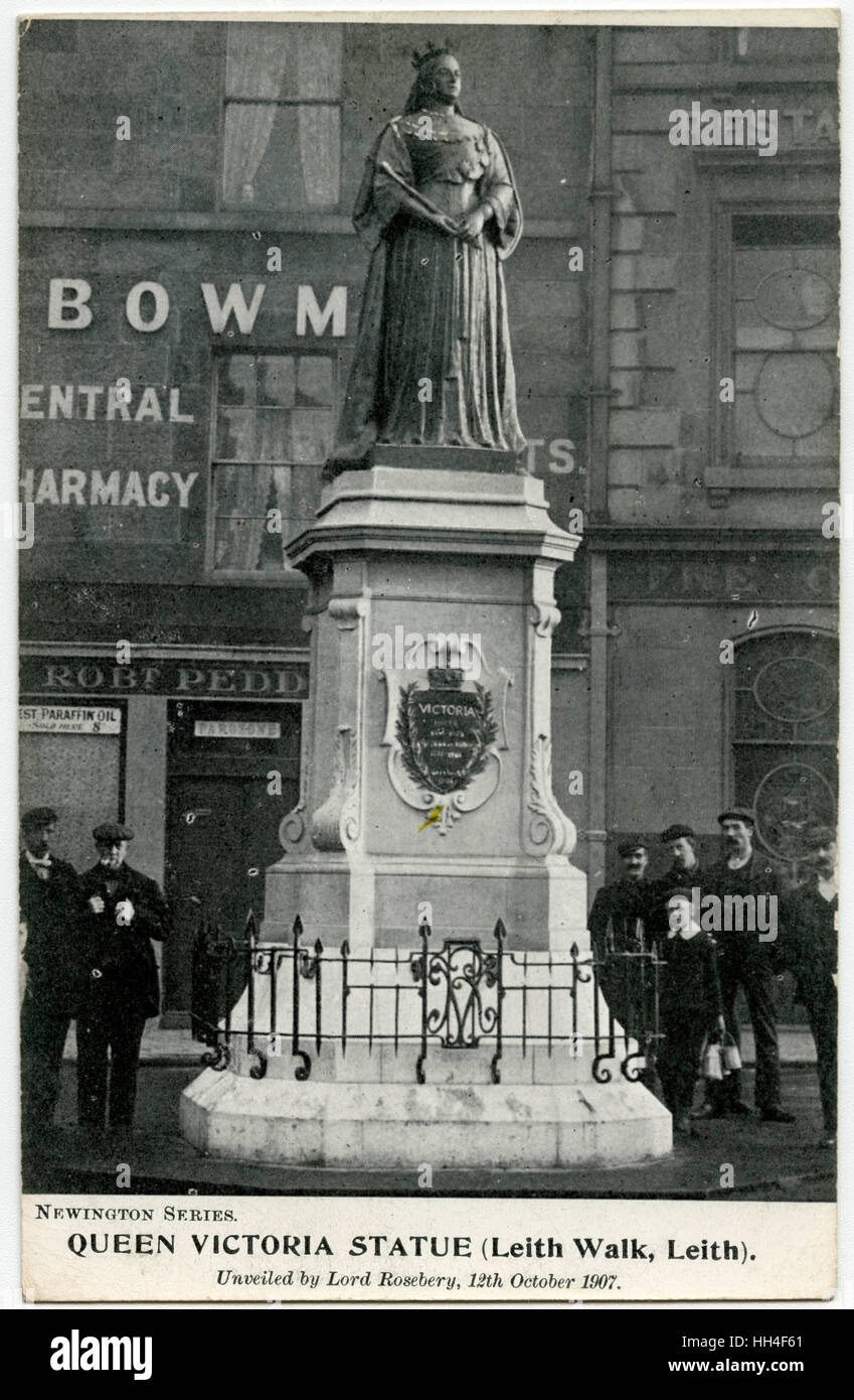 Estatua de la Reina Victoria, Leith Walk, Leith, Escocia Foto de stock