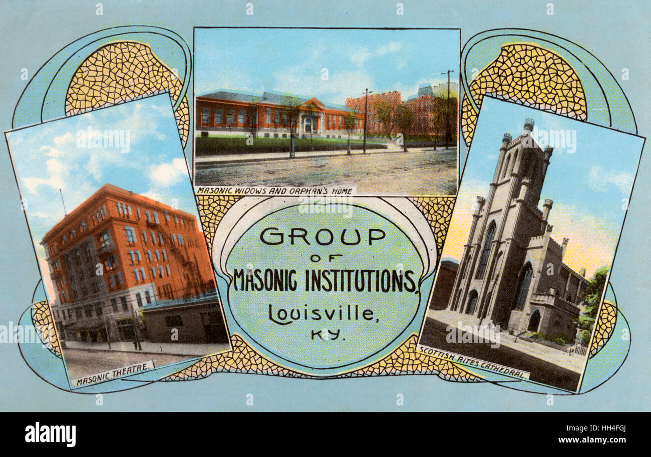 Instituciones Masónicas - Louisville, Kentucky, EE.UU Foto de stock
