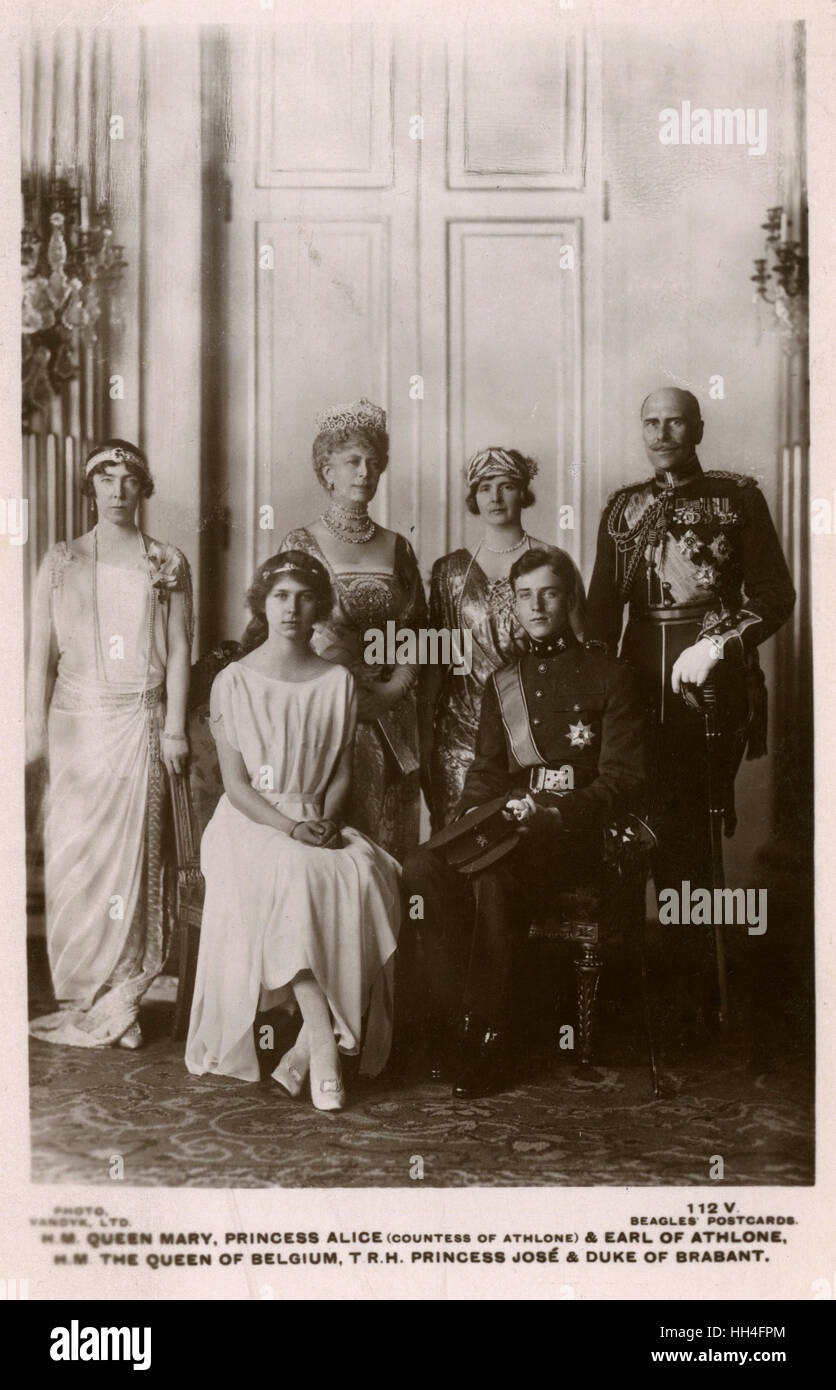 Reina María, Princesa Alicia y Conde de Athlone y otros Foto de stock