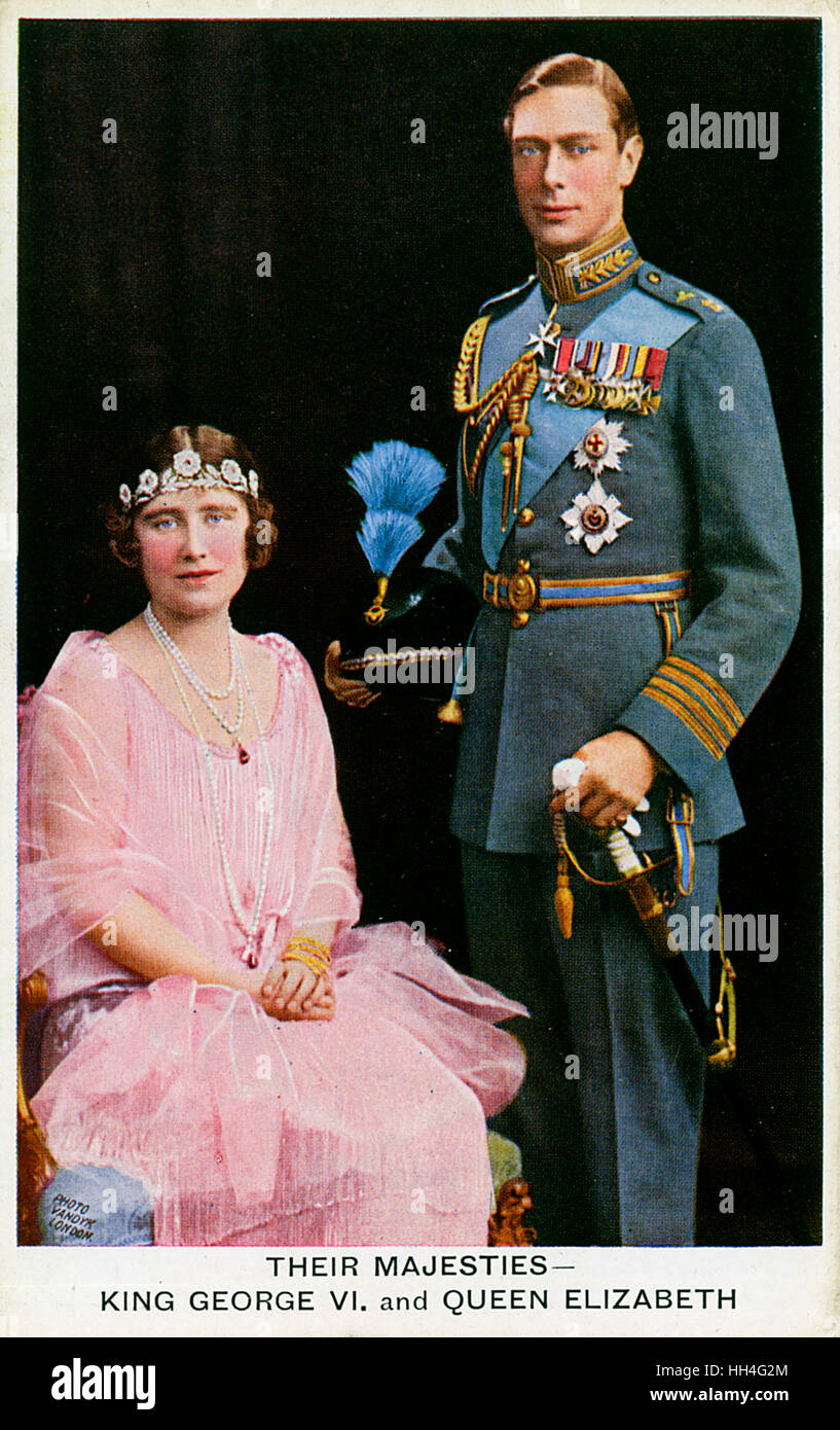El rey George VI y la Reina Elizabeth Foto de stock
